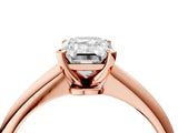 5 Carat Emerald Cut Rose gold Diamond Solitaire Engagement Ring with Classic Band and Four-Prong Setting_16