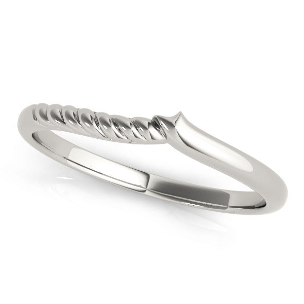 White gold Twisted Solitaire Round Cut Knife Edge Prong Ring 1
