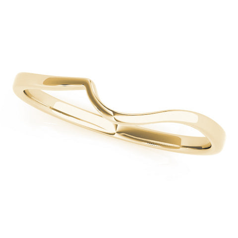 Yellow gold Curved Solitaire Band with Round Stone Setting 1