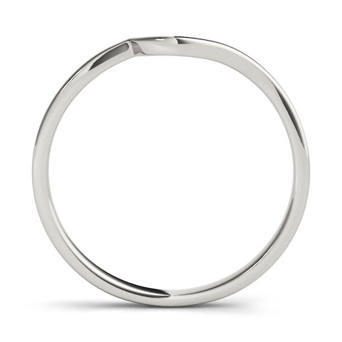 White gold Curved Solitaire Band with Round Stone Setting 2