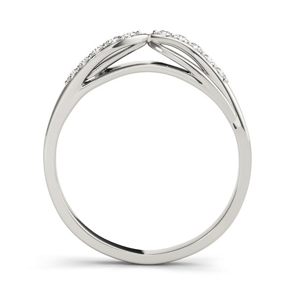White gold Twist Pave Round Diamond Infinity Band with Channel Setting 2