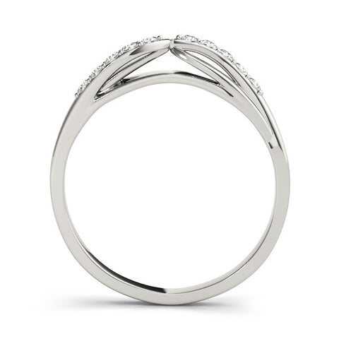 White gold Twist Pave Round Diamond Infinity Band with Channel Setting 2