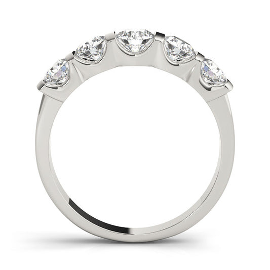 White gold Channel-Set Round Diamond Five-Stone Band 2