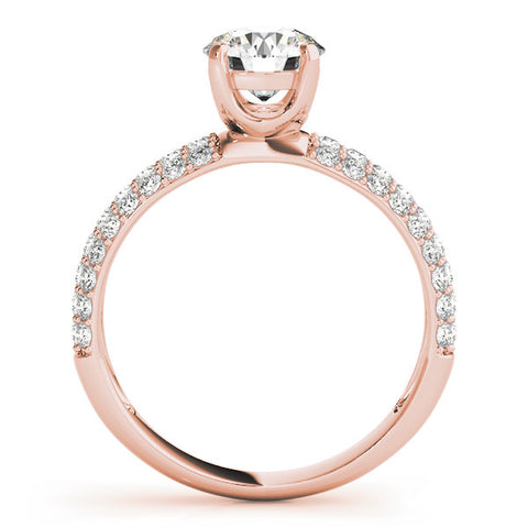 Rose gold Round Cut Diamond Pave Band with Prong Setting