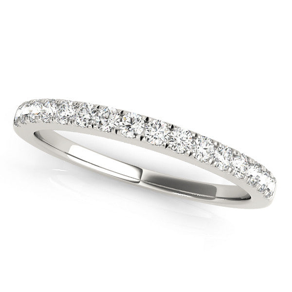 White gold Round Diamond Pavé Set Eternity Band with Shared Prong Setting 1