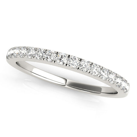 White gold Round Diamond Pavé Set Eternity Band with Shared Prong Setting 1