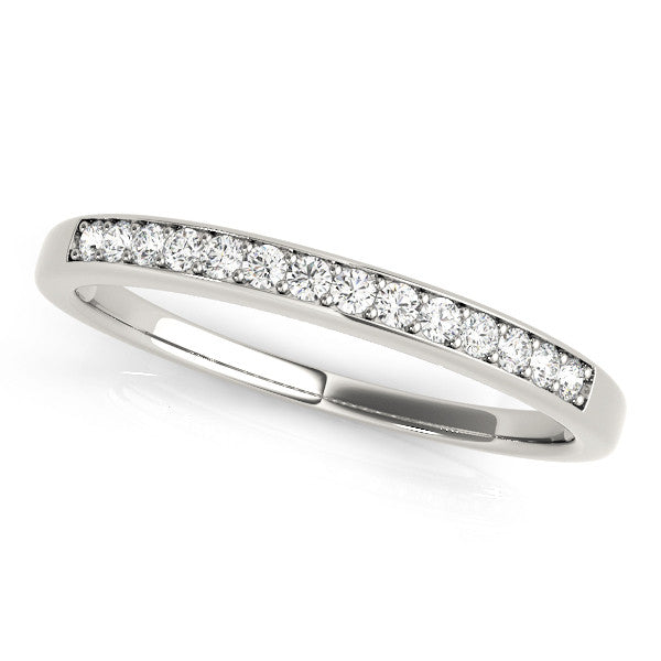 White gold Channel-Set Round Diamond Half Eternity Band 1