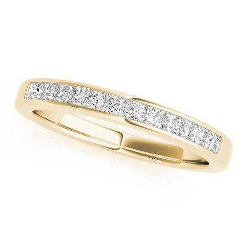 Yellow gold Princess Cut Channel Set Diamond Wedding Band 1