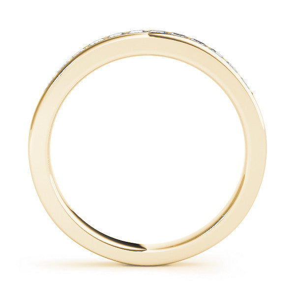 Yellow gold Princess Cut Channel Set Diamond Wedding Band 2