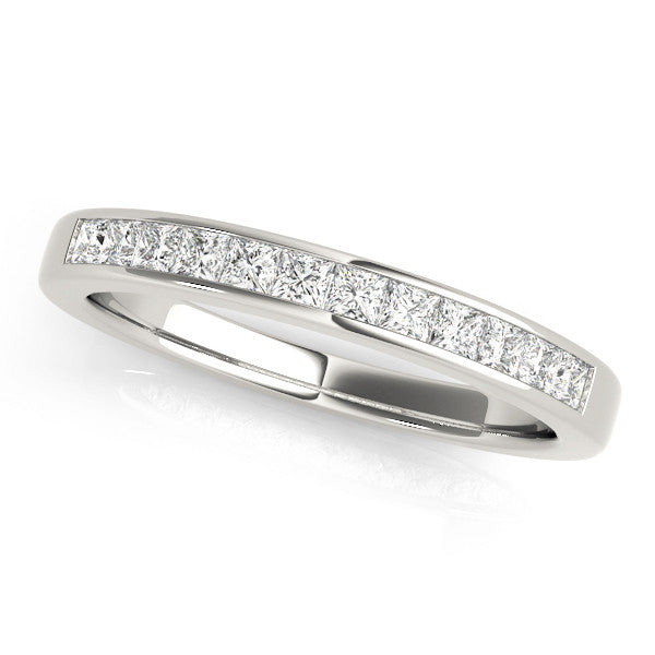 White gold Princess Cut Channel Set Diamond Wedding Band 1