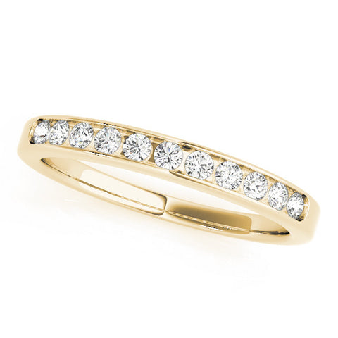 Yellow gold Round Diamond Channel Set White Gold Band 1