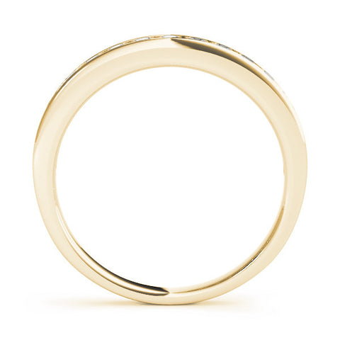 Yellow gold Round Diamond Channel Set White Gold Band 2