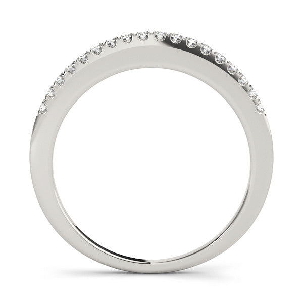 White gold Round Diamond Pavé Eternity Band with U-Prong Setting 2