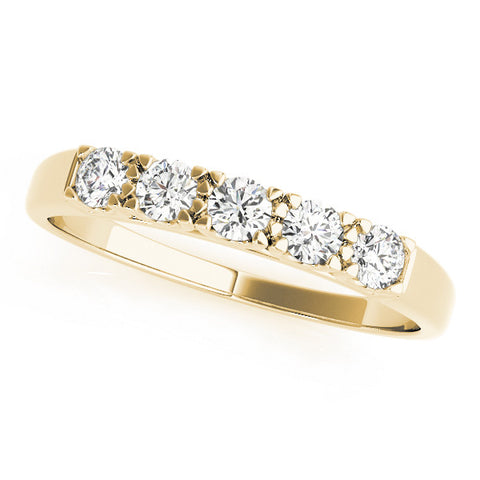 Yellow gold Round Diamond Channel Set Half Eternity Band with Shared Prong Setting 1