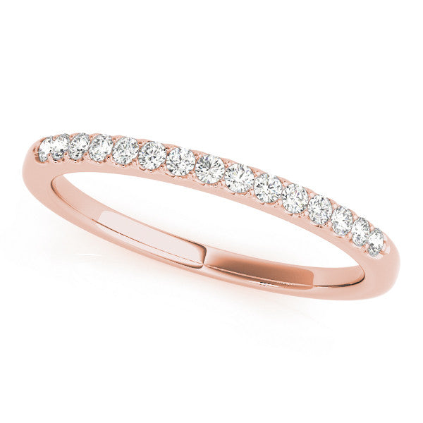 Rose gold Round Diamond Pavé Set Half Eternity Band 1