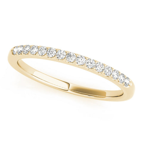 Yellow gold Round Diamond Pavé Set Half Eternity Band 1