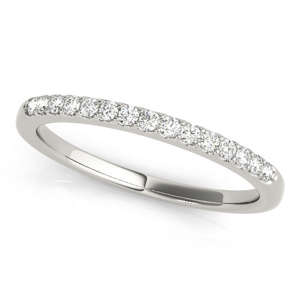 White gold Round Diamond Pavé Set Half Eternity Band 1