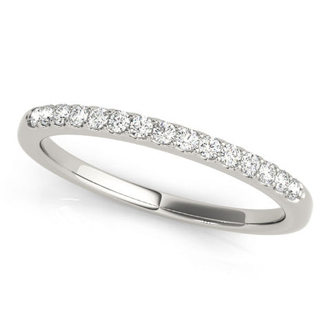White gold Round Diamond Pavé Set Half Eternity Band 1