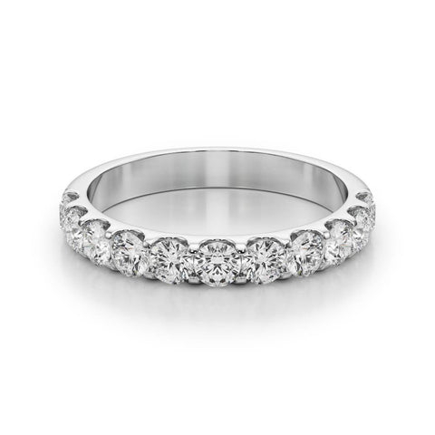 White gold Round Diamond Half Eternity Prong Set Band 2