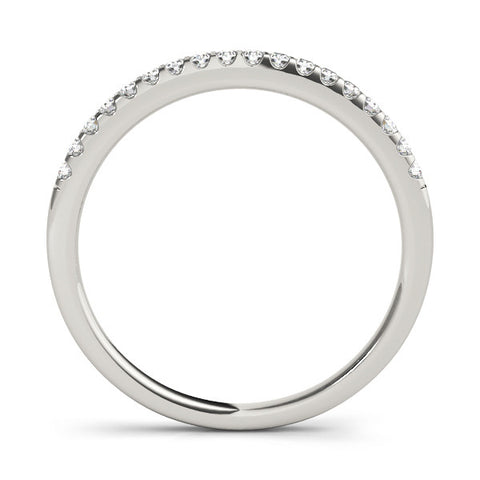 White gold Round Diamond Half Eternity Prong Set Band 3