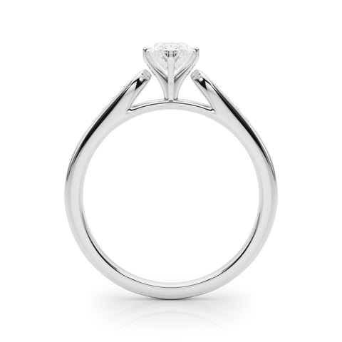 White gold Marquise Cut Channel Set Solitaire Engagement Ring with Four-Prong Setting