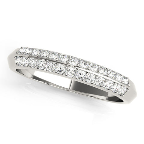 White gold Double Row Round Diamond Channel Set Eternity Band 1