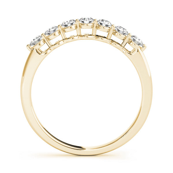 Yellow gold Round Cut Diamond Prong Set Half Eternity Band 2