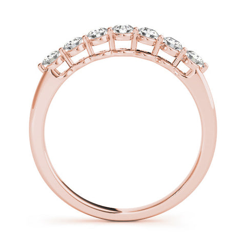 Rose gold Round Cut Diamond Prong Set Half Eternity Band 2