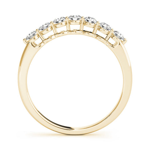 Yellow gold Round Cut Diamond Prong Set Half Eternity Band 2