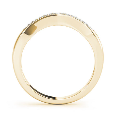Yellow gold Pavé Round Diamond Contour Band 2