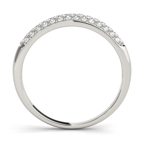 White gold Three-Row Pave Round Diamond Eternity Band with Shared Prong Setting 2