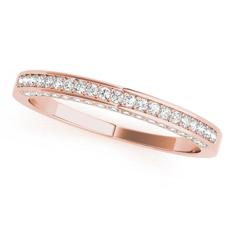 Rose gold Pavé Round Diamond Channel Set Eternity Band 1