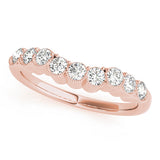 Rose gold Bezel-Set Round Diamond Half Eternity Band 1