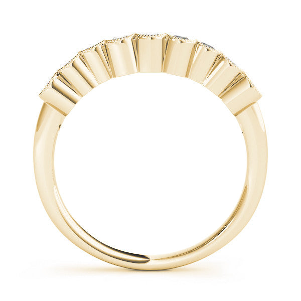 Yellow gold Bezel-Set Round Diamond Half Eternity Band