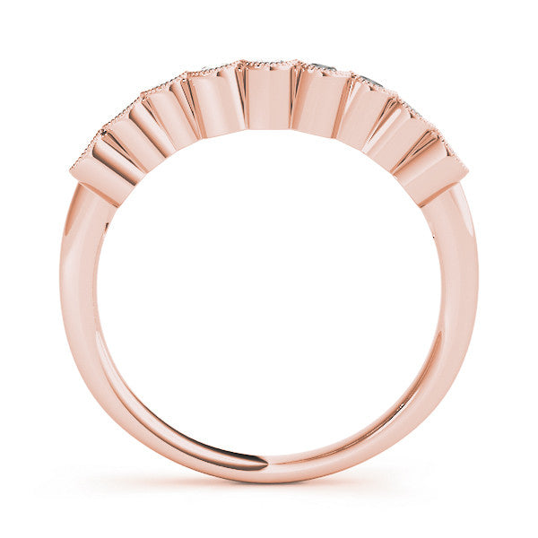 Rose gold Bezel-Set Round Diamond Half Eternity Band