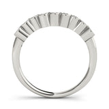 White gold Bezel-Set Round Diamond Half Eternity Band 2