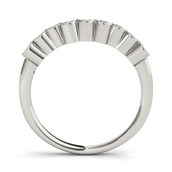White gold Bezel-Set Round Diamond Half Eternity Band