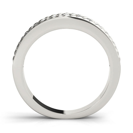 White gold Channel Set Round Diamond Milgrain Edge Band 2