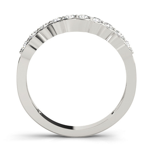 White gold Round Diamond Half-Eternity Band with U-Prong Setting 2