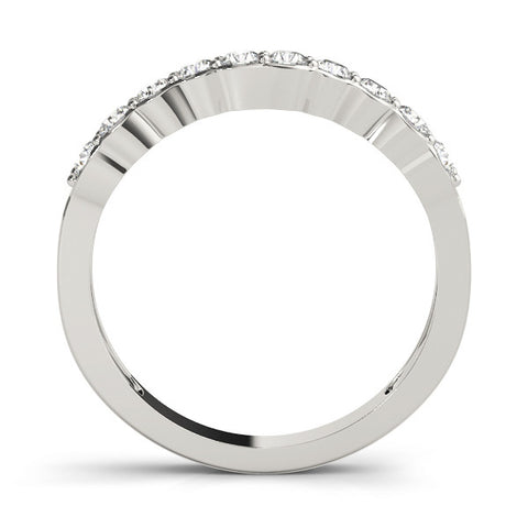 White gold Round Diamond Half-Eternity Band with U-Prong Setting 2