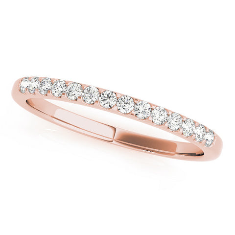 Rose gold Round Diamond Half Eternity Pave Band with Shared Prong Setting 1