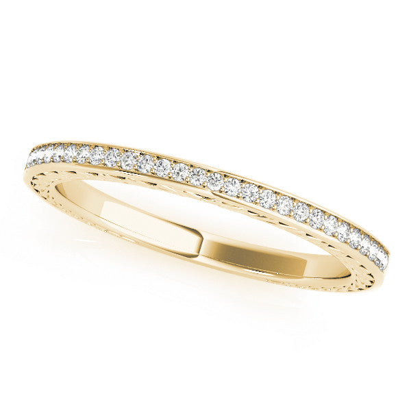 Yellow gold Round Cut Diamond Pavé Eternity Band with Channel Setting 1