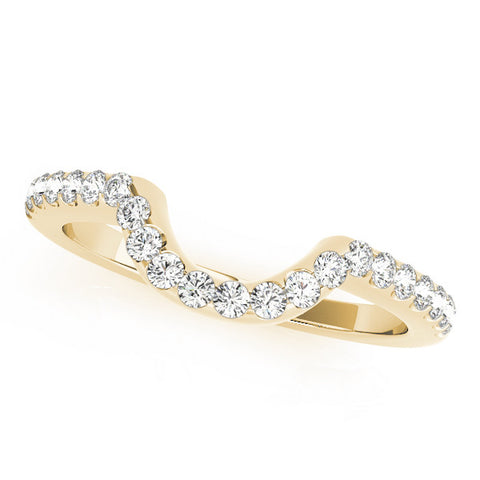 Yellow gold Round Diamond Pavé Curved Eternity Band 1
