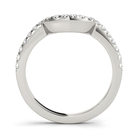 White gold Round Diamond Pavé Curved Eternity Band 2