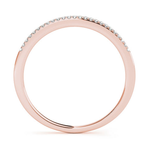 Rose gold Round Diamond Pavé Set Slim Band with Shared Prong Setting 2