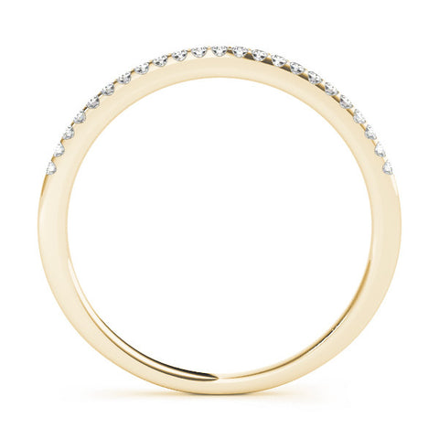 Yellow gold Round Diamond Pavé Set Slim Band with Micro Prong Setting 2