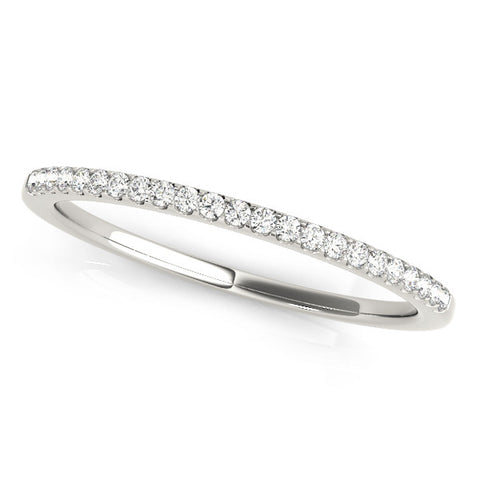 White gold Round Diamond Pavé Set Slim Band with Micro Prong Setting 1