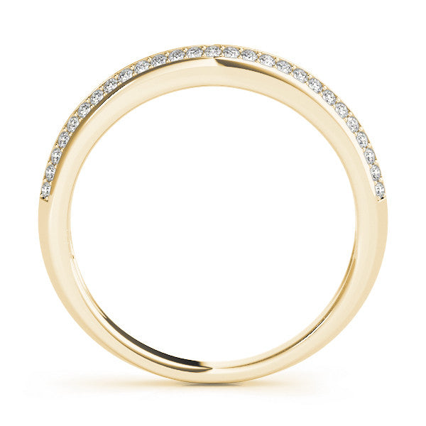 Yellow gold Double Row Round Diamond Pavé Eternity Band 2