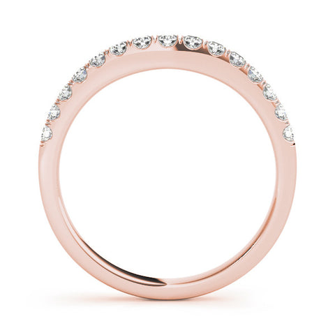 Rose gold Round Diamond Half Eternity Band with Pavé Setting 2