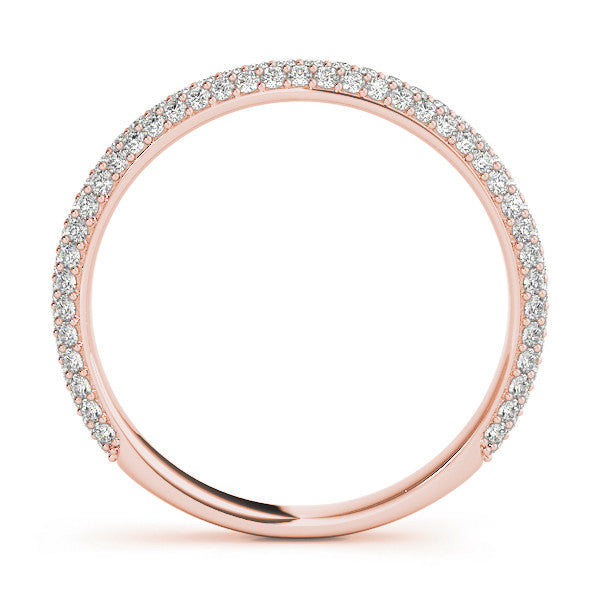 Rose gold Three-Row Round Diamond Pavé Eternity Band 3